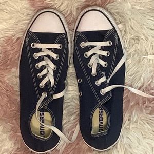 navy blue low-rise converse, never worn